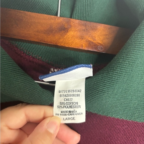 Vintage Lee men's pullover sweater in color burgundy and green size L - Picture 4 of 6